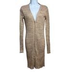 Anna Quan Misha Rib Knit Cardigan Dress Sz. 10 (US 6) Tan Photo 2