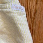 Chic Vintage Yellow Stripe Long Baggy Shorts Womens 12 White Photo 4