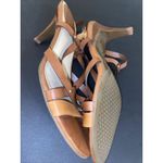 Cole Haan NEW NikeAir Brown Leather Gold Studded Heels Shoes Sandals 9 B Photo 8