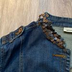 DKNY  Y2K Vintage Dark Wash Bronze Embellished Denim Jean Jacket Large Grunge Photo 2