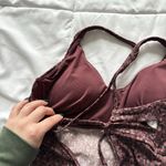 Athleta  Tankini Top W/ High Waisted Bottoms Womens Size Small Floral Maroon Swim Photo 10