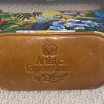 SHARIF Hand Painted Hawaiian Sunset Leather Bag ARTISTIC EXPRESSIONS VTG Purse Photo 11