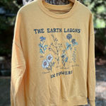 Zoe & Liv  Mustard Graphic Tee with Floral Print Photo 0