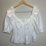Reformation Women's 1307150WHT Size L White Vineyard Top Ruffle Details NWT Photo 0