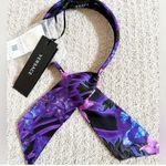Versace Authentic NWOT Purple Orchid Twilly 100% Silk Headband / Head Scarf Photo 1