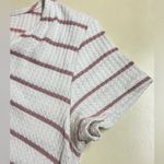 Altar'd State  Womens White Striped Waffle Knit Top - Size Large - EUC Photo 2