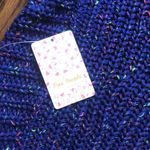 Free People Women’s Blue Neon Confetti Drop Shoulder Oversized Sweater Sz XS NWT Photo 5