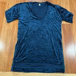 We The Free Free People Luxe Tee Blue Crushed Velvet Tunic Dress Size S Photo 8