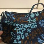 Vera Bradley  Java Floral Little Crossbody bag Blue‎ Brown purse travel Photo 3
