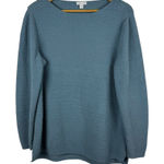 J Jill Chenille Knit Pullover Sweater Sz L Comfy Soft Long Sleeve Casual Blue Size L Photo 0