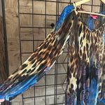 Sunny Leigh Womens Top Sz Small Animal Print Flowy V Neck Photo 3