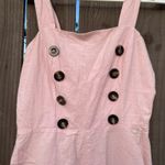 Charlotte Russe light pink front brown button spring romper Photo 9