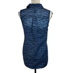 Chico's Chico’s SZ 0 (Small) Denim Top Button-Up Zebra Sleeveless Hi-Low Pockets Collar Photo 4