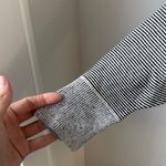 CAbi Black and White Striped Poncho Sweater Size Small Cotton Oversized Full Zip Photo 4