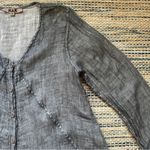 Flax 100% Linen Grey Long Sleeve Button Up Tunic Top Cardigan - Size Small Photo 3