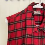 Vintage Stefano International women’s red plaid sleeveless button fringe top M Size M Photo 2