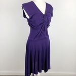 YIGAL AZROUEL purple rayon draped mini Pleated Dress Sz 1 Photo 6