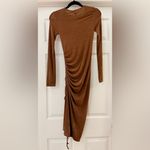Forever 21 NWT  Brown Long Sleeve Ruched Side Bodycon Dress sz Small Photo 5
