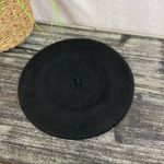 Women's Black Wool Blend French Beret Hat OS Photo 2
