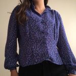 Vintage blue floral chiffon blouse Size M Photo 1