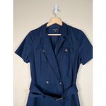 Brooks Brothers Safari Navy Blue Double Breasted Belted Shirtdress Size 4 career Photo 4