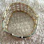 Silver Tone Rhinestone Stretch Cuff Bracelet Photo 3