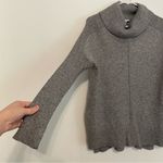Cable & Gauge Cowl Neck Sweater Gray Flecked Speckled Hi-Lo Hem Tunic Sweater L Photo 7