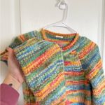 Mother The Raglan Crop Alpaca Rainbow Cardigan Red Photo 5