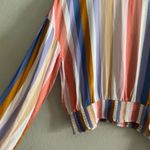 SO  Colorful Striped Print Long Sleeve Smocked Bottom  Top Blouse Junior’s XXL Photo 2