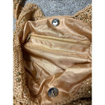 Vintage knitted metal pearl beads handbag Gold Photo 5