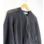 ZARA Black Mesh Knit Bomber Jacket Size Small Zip Front Lightweight 2308/010 Photo 6