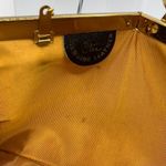 Vintage Etra Black and Brass Chain Croc Embossed Leather Purse Photo 10