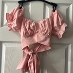 Amazon Pink Puff Sleeve Crop Top Small Photo 0