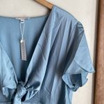 Baltic Born  Poppy Satin Midi Dress Light Blue Photo 4