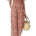Cleobella Rent the runway sz small printed jess orange floral jumpsuit printed Photo 0