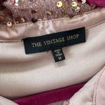 The Vintage Shop The Vintage Shop Pink Rose Gold Sequin Button Down Oversized Shirt Size M Photo 6