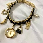 Anne Klein  Early 2000's Black & Gold Toned Charm Watch Bracelet Photo 1