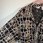 Laura Ashley  Women’s Black Gold Sheer Jacket 1X Photo 3