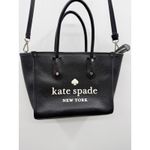 Kate Spade Black Ella Leather Tote Crossbody Bag Purse Handheld Photo 2