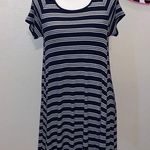 Old Navy blue striped stretchy short sleeve mini dress Photo 0