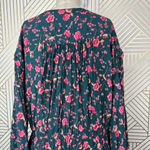Free People  Flower Fields Mini Dress‎ Green Pink Floral Print Size Medium Photo 8