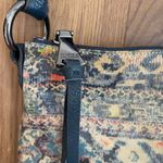 Aimee Kestenberg  Coated Batik Pattern Faux Leather Dark Blue Trim Bag Purse $248 Photo 4