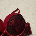 Cacique  Sz 40B Red With Black Lace Padded Underwire Bra Photo 2
