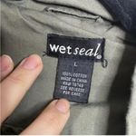 Wet Seal  100% Cotton Green Cargo Utility Hooded Jacket Southwest Patteren Photo 8