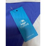Cupshe NEW  Blue Ribbed Knit Triangle Two Piece Bikini Set Swimsuit Swimwear Sz L Photo 2