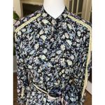 Free People $108 Flower Power Top XS Black Floral Print Split Neck Shirt Boho Photo 4