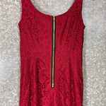 JAX Black Label Women's Red Lace Sleeveless Midi Dress Photo 5