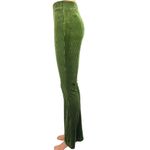 SheIn  Green Solid Velvet Velour Rib Flare Leggings Bell Bottom Yoga Pants Size 4 Photo 1