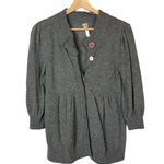 AQUA Y2K Gray Knit Babydoll Button Down Cardigan Sweater XS Photo 0