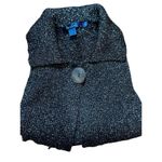 Boden womens black open knit metallic sparkly cardigan with one button closure s Black Size 18 Photo 3